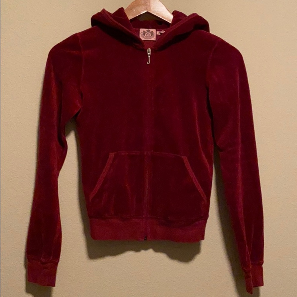 Juicy Couture velour track jacket, deep red